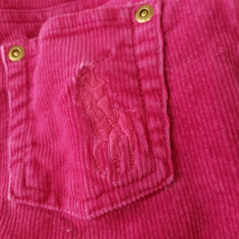 Ralph Lauren Little Girls Corduroy Pants 4T Embroidered Logo School Preppy Pink